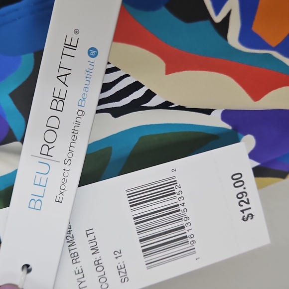 NWT! The Mix Lace Down One Piece Swimsuit Bleu by Rod Beattie Size 12 - Picture 10 of 10